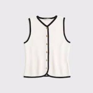 Abercrombie & Fitch White Button Down Shirt with Black Trim